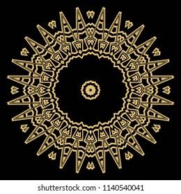 Floral Geometric Pattern with hand-drawing Mandala. Vector super illustration. For fabric, textile, bandana, scarg, print.