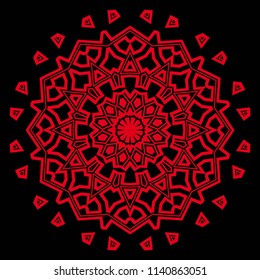 Floral Geometric Pattern with hand-drawing Mandala. Vector super illustration. For fabric, textile, bandana, scarg, print.