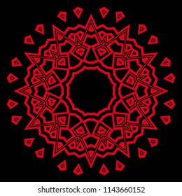Floral Geometric Pattern with hand-drawing Mandala. Vector super illustration. For fabric, textile, bandana, scarg, print.