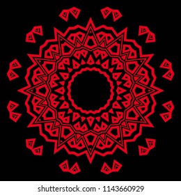 Floral Geometric Pattern with hand-drawing Mandala. Vector super illustration. For fabric, textile, bandana, scarg, colored print