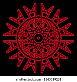 Floral Geometric Pattern with hand-drawing Mandala. Vector super illustration. For fabric, textile, bandana, scarg, print.
