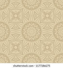 Floral Geometric Pattern with hand-drawing ornament. Vector super illustration. For fabric, textile, bandana, scarg, colored print.