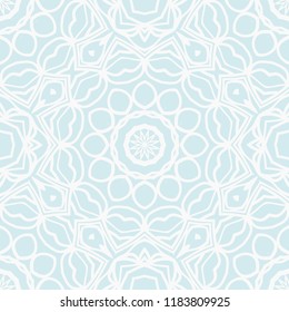 Floral Geometric Pattern with hand-drawing ornament. Vector super illustration. For fabric, textile, bandana, scarg, colored print.