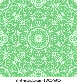 Floral Geometric Pattern with hand-drawing ornament. Vector super illustration. For fabric, textile, bandana, scarg, colored print.