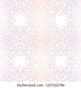 Floral Geometric Pattern With Hand-Drawing Ornament. Vector Seamless Illustration. Tribal Ethnic Arabic, Indian, Motif. For Interior Design, Wallpaper.
