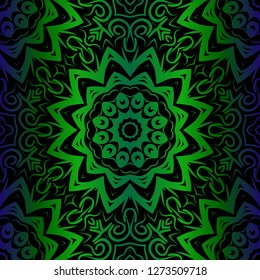 Floral Geometric Pattern with hand-drawing ornament. Vector super illustration. For fabric, textile, bandana, scarg, colored print.