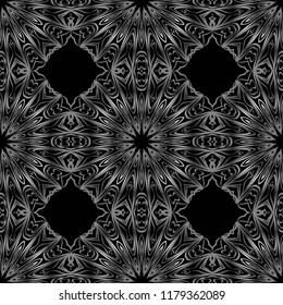 Floral Geometric Pattern with hand-drawing seamless. illustration. For fabric, textile, bandana, pillowcarpet print