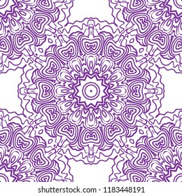 Floral Geometric Pattern with hand-drawing seamless. illustration. For fabric, textile, bandana, pillowcarpet print