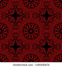 Floral Geometric Pattern with hand-drawing seamless. illustration. For fabric, textile, bandana, pillowcarpet print