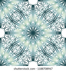 Floral Geometric Pattern with hand-drawing seamless. illustration. For fabric, textile, bandana, pillowcarpet print