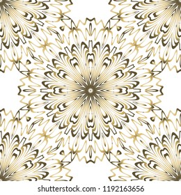 Floral Geometric Pattern with hand-drawing seamless. illustration. For fabric, textile, bandana, pillowcarpet print
