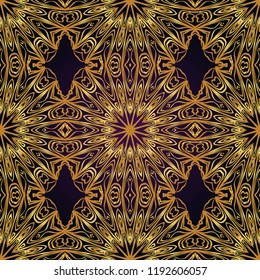 Floral Geometric Pattern with hand-drawing seamless. illustration. For fabric, textile, bandana, pillowcarpet print