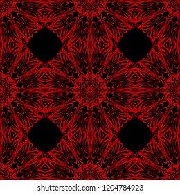 Floral Geometric Pattern with hand-drawing seamless. illustration. For fabric, textile, bandana, pillowcarpet print