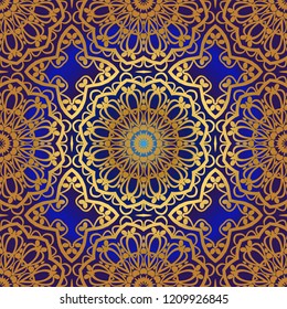 Floral Geometric Pattern with hand-drawing seamless. illustration. For fabric, textile, bandana, pillowcarpet print