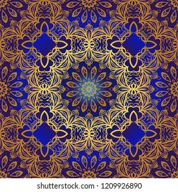 Floral Geometric Pattern with hand-drawing seamless. illustration. For fabric, textile, bandana, pillowcarpet print