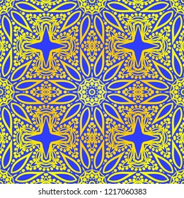 Floral Geometric Pattern with hand-drawing seamless. illustration. For fabric, textile, bandana, pillowcarpet print
