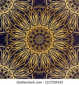 Floral Geometric Pattern with hand-drawing seamless. illustration. For fabric, textile, bandana, pillowcarpet print