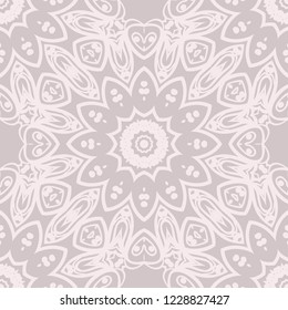 Floral Geometric Pattern with hand-drawing seamless. illustration. For fabric, textile, bandana, pillowcarpet print