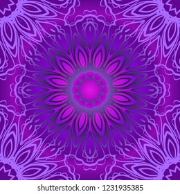 Floral Geometric Pattern with hand-drawing seamless. illustration. For fabric, textile, bandana, pillowcarpet print