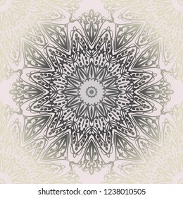 Floral Geometric Pattern with hand-drawing seamless. illustration. For fabric, textile, bandana, pillowcarpet print