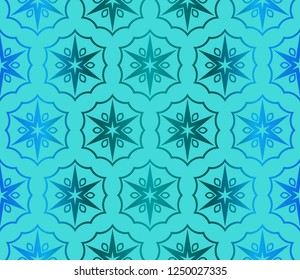 Floral Geometric Pattern. Seamless Texture Color Background. Element For Design. Vector Illustration. Neon color.