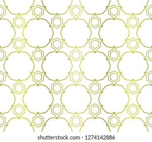 Floral Geometric Pattern. Seamless Texture Yellow Color Background. Element For Design. Vector Illustration.