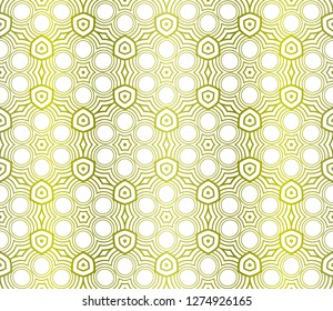 Floral Geometric Pattern. Seamless Texture Yellow Color Background. Element For Design. Vector Illustration.