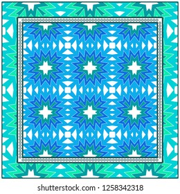 Floral geometric pattern for tablecloth. Vector illustration