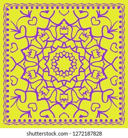 Floral geometric pattern for tablecloth. Vector illustration