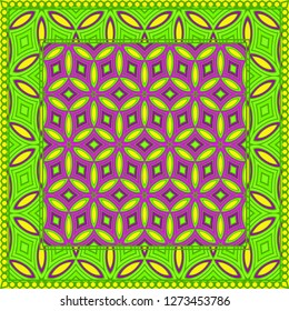 Floral geometric pattern for tablecloth. Vector illustration