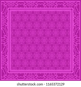 Floral Geometric Pattern. Vector illustration. For fabric, textile, bandana, scarg, print