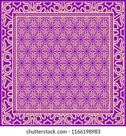 Floral Geometric Pattern. Vector illustration. For fabric, textile, bandana, scarg, print