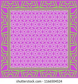Floral Geometric Pattern. vector illustration. For fabric, textile, bandana, scarg, print.