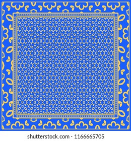 Floral Geometric Pattern. Vector illustration. For fabric, textile, bandana, scarg, print