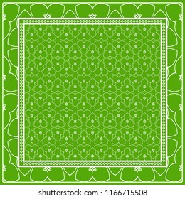Floral Geometric Pattern. vector illustration. For fabric, textile, bandana, scarg, print.