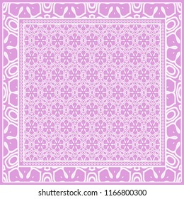 Floral Geometric Pattern. Vector illustration. For fabric, textile, bandana, scarg, print