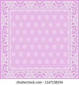 Floral Geometric Pattern. Vector illustration. For fabric, textile, bandana, scarg, print
