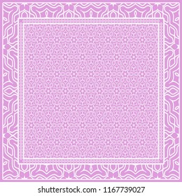 Floral Geometric Pattern. Vector illustration. For fabric, textile, bandana, scarg, print