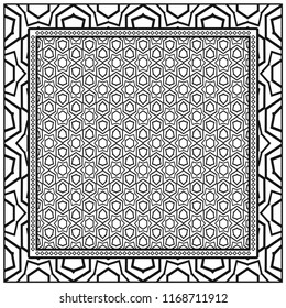 Floral Geometric Pattern. vector illustration. For fabric, textile, bandana, scarg, print.