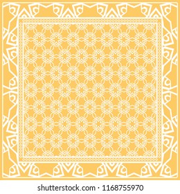Floral Geometric Pattern. Vector illustration. For fabric, textile, bandana, scarg, print