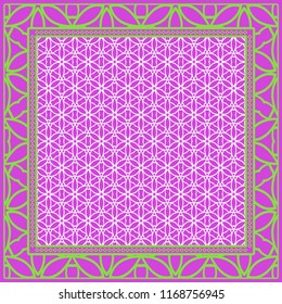 Floral Geometric Pattern. Vector illustration. For fabric, textile, bandana, scarg, print