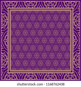 Floral Geometric Pattern. vector illustration. For fabric, textile, bandana, scarg, print.