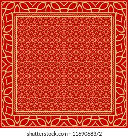 Floral Geometric Pattern. vector illustration. For fabric, textile, bandana, scarg, print.