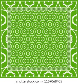 Floral Geometric Pattern. Vector illustration. For fabric, textile, bandana, scarg, print