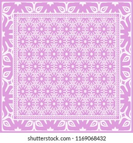 Floral Geometric Pattern. vector illustration. For fabric, textile, bandana, scarg, print.