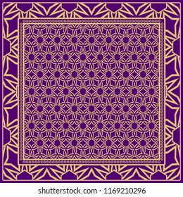 Floral Geometric Pattern. Vector illustration. For fabric, textile, bandana, scarg, print