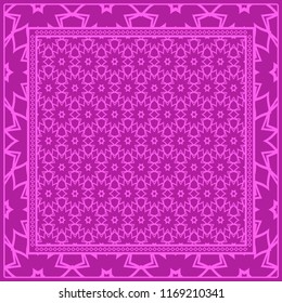 Floral Geometric Pattern. Vector illustration. For fabric, textile, bandana, scarg, print