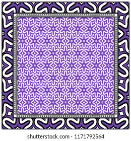 Floral Geometric Pattern. vector illustration. For fabric, textile, bandana, scarg, print