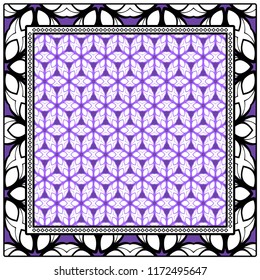 Floral Geometric Pattern. vector illustration. For fabric, textile, bandana, scarg, print