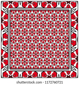 Floral Geometric Pattern. vector illustration. For fabric, textile, bandana, scarg, print